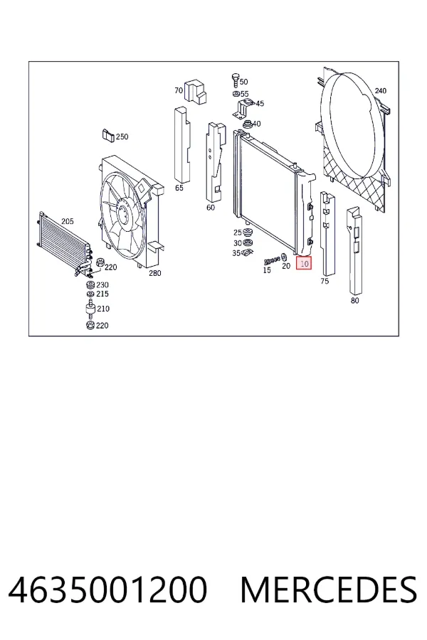 Radiador 4635001200 Mercedes