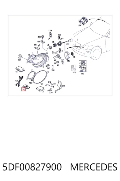 Unidad de control de xenón MERCEDES 5DF00827900