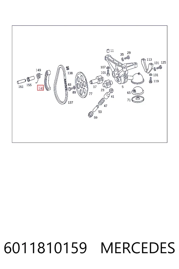 Tensor de cadena de la bomba de aceite 6011810159 Mercedes