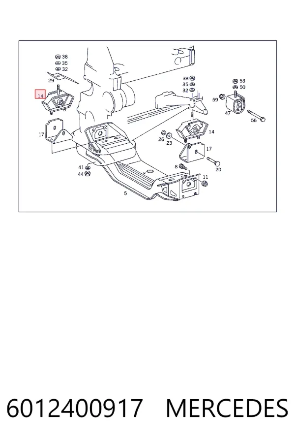 Soporte de motor delantero 6012400917 Mercedes