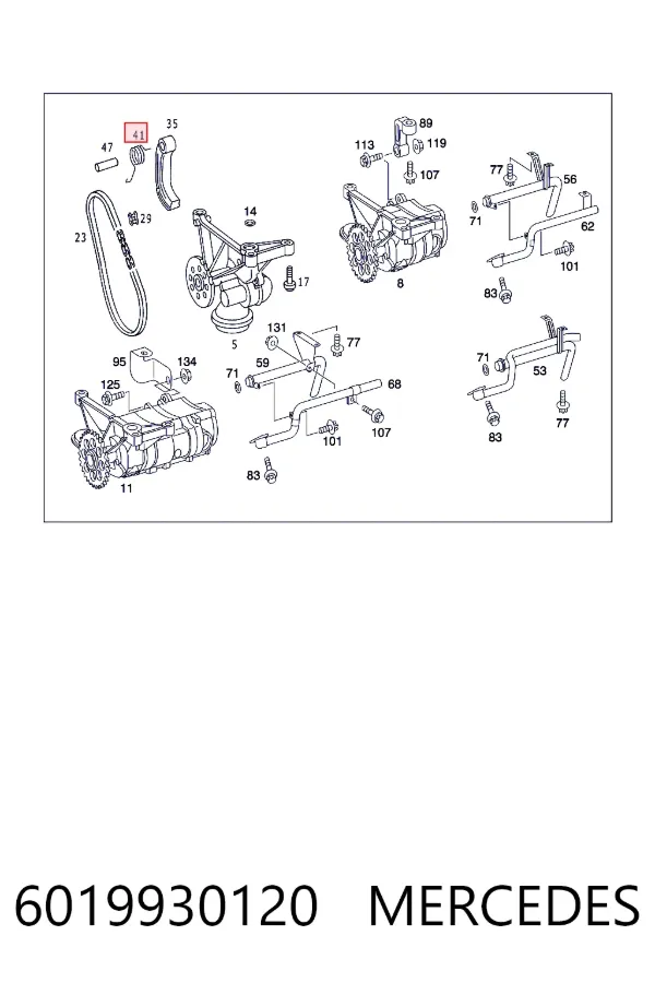Muelle del perno de fijación del colector 6019930120 Mercedes