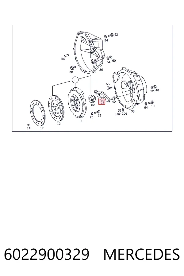 Horquilla de embrague 6022900329 Mercedes