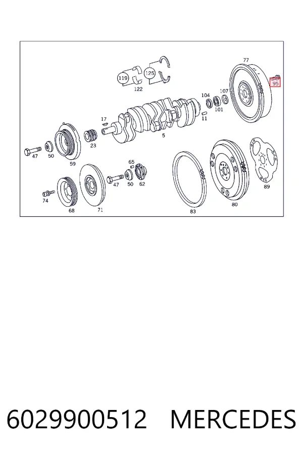 Perno de volante de inercia 6029900512 Mercedes