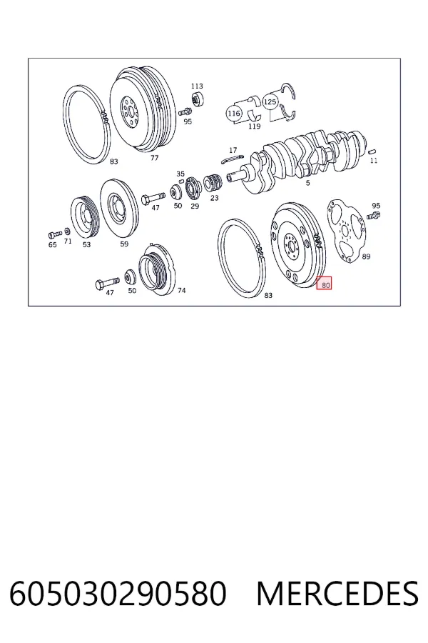 Volante motor 605030290580 Mercedes