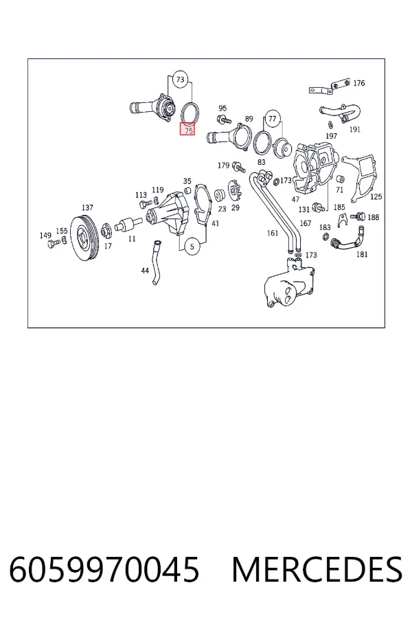 Junta de termostato 6059970045 Mercedes