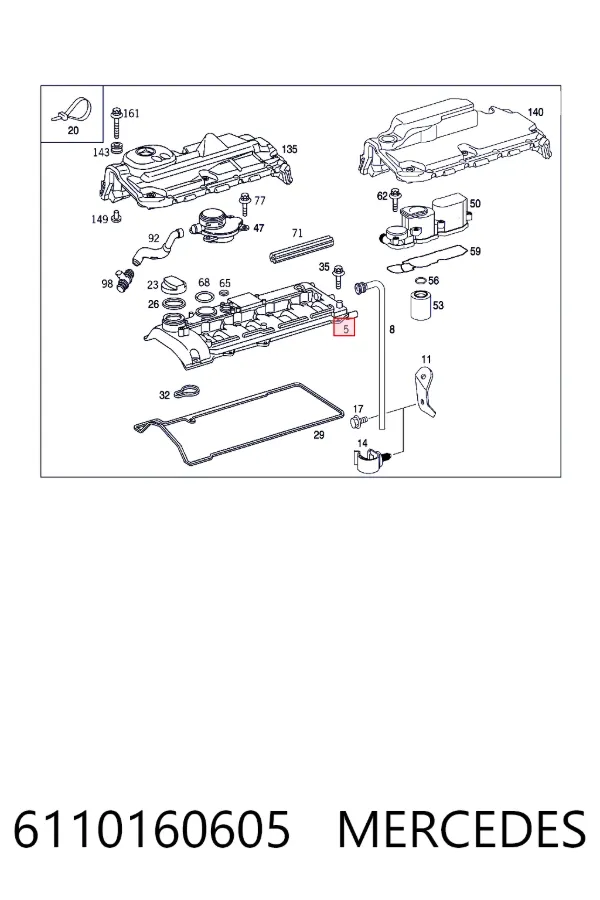 Tapa de balancines 6110160605 Mercedes