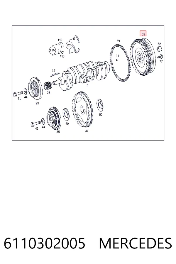 Volante motor 6110302005 Mercedes