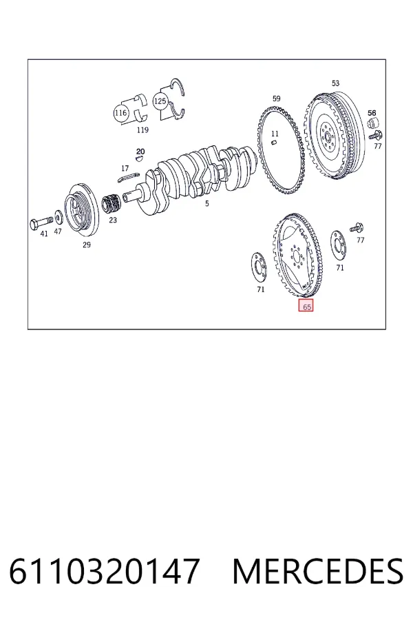 Volante motor 6110320147 Mercedes