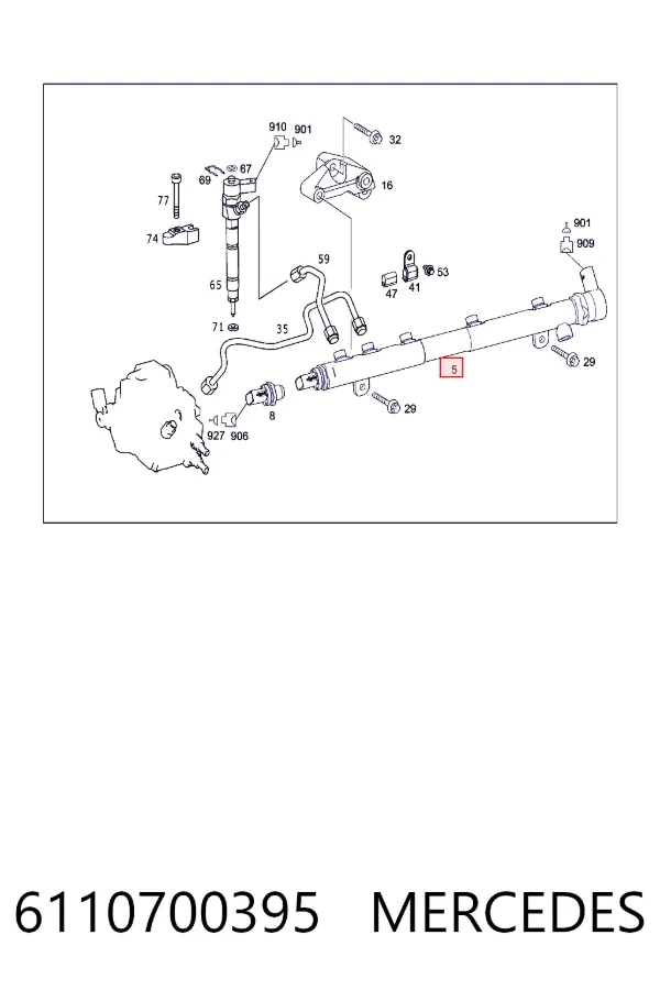 Rampa de combustible 6110700395 Mercedes
