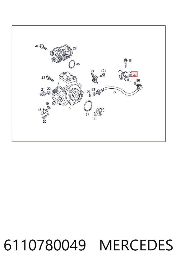 Válvula de corte de combustible de la bomba de inyección 6110780049 Mercedes