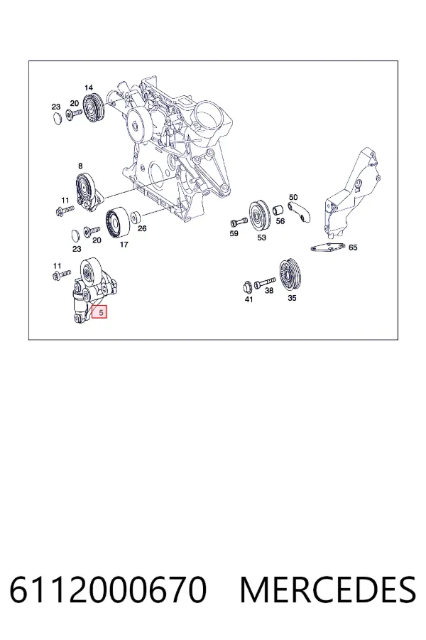 Tensor de correa poli V 6112000670 Mercedes