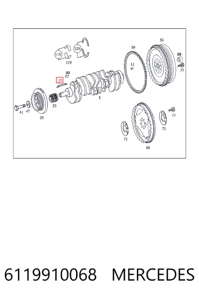 Chaveta de cigüeñal MERCEDES 6119910068