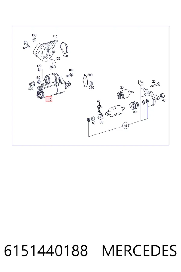 Motor de arranque 6151440188 Mercedes