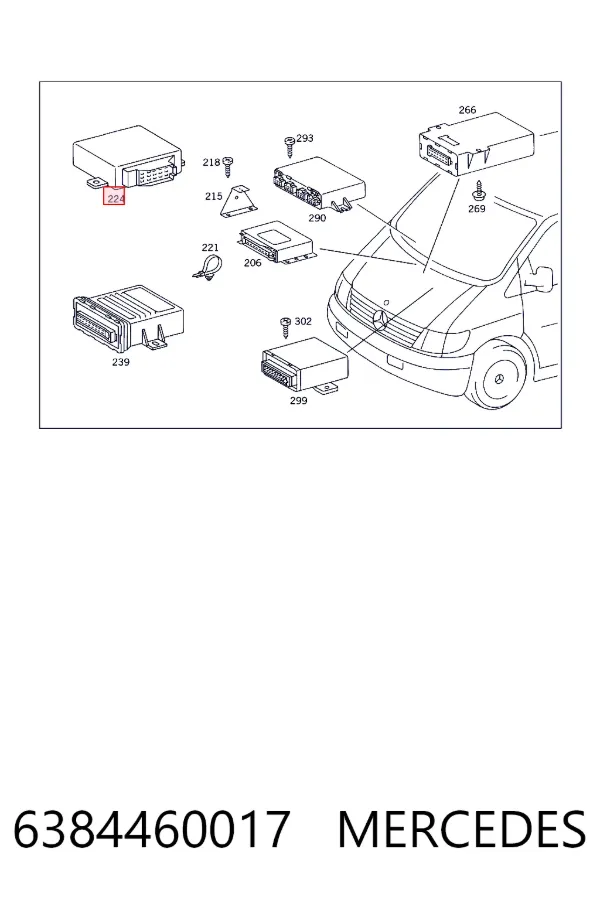 Módulo de suspensión neumática 6384460017 Mercedes