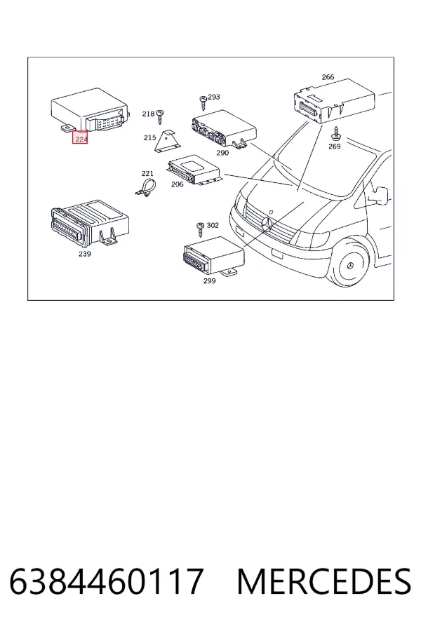 Módulo de suspensión neumática 6384460117 Mercedes
