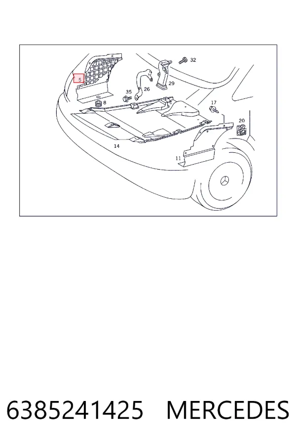 Protección motor / empotramiento 6385241425 Mercedes