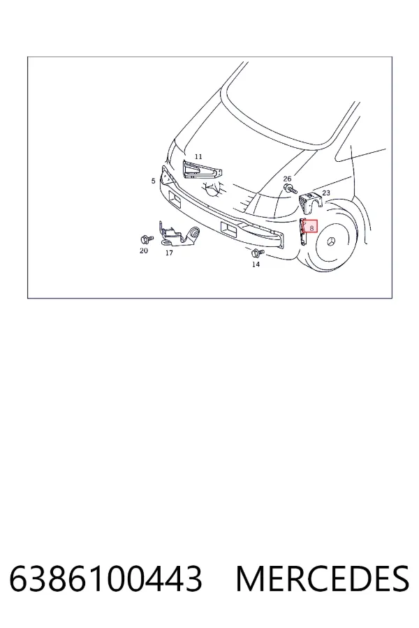 Soporte de parachoques delantero Mercedes Vito I