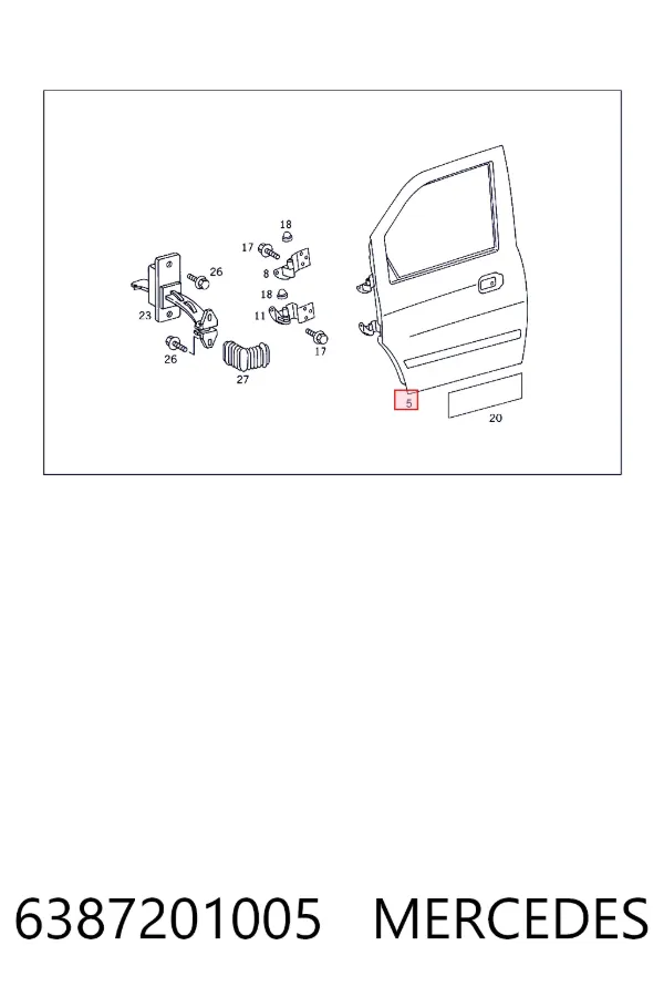 Puerta delantera izquierda Mercedes V 638