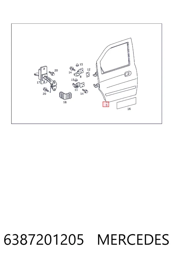 Puerta delantera izquierda 6387201205 Mercedes