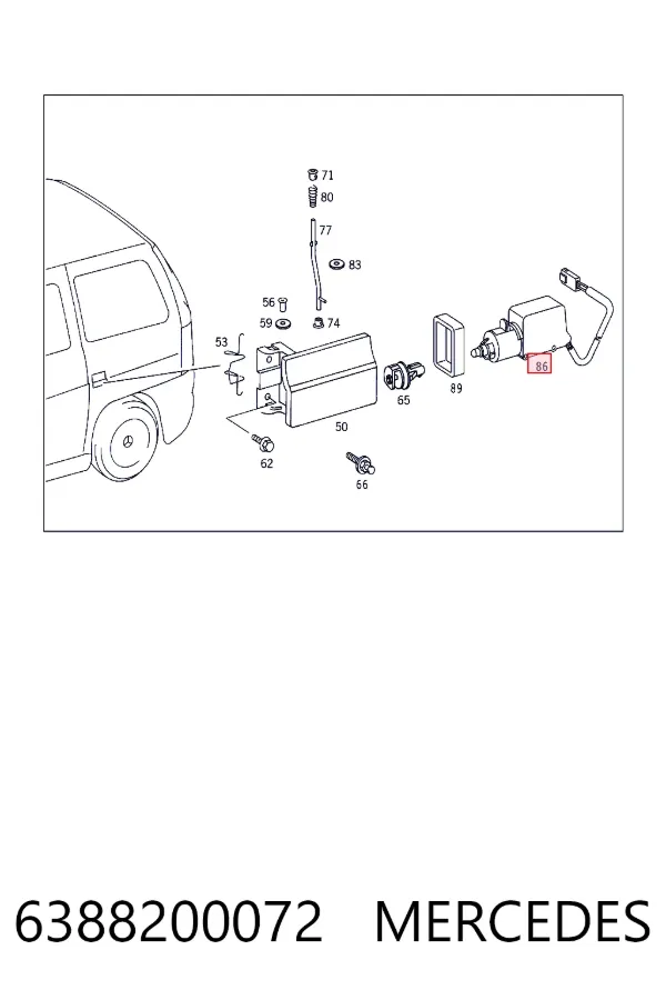 Motor tapa combustible 6388200072 Mercedes
