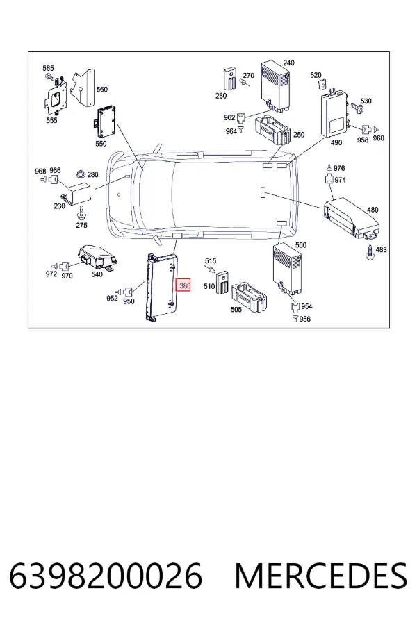 Unidad de confort de la puerta delantera 6398200026 Mercedes