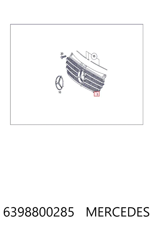 Parrilla 6398800285 Mercedes