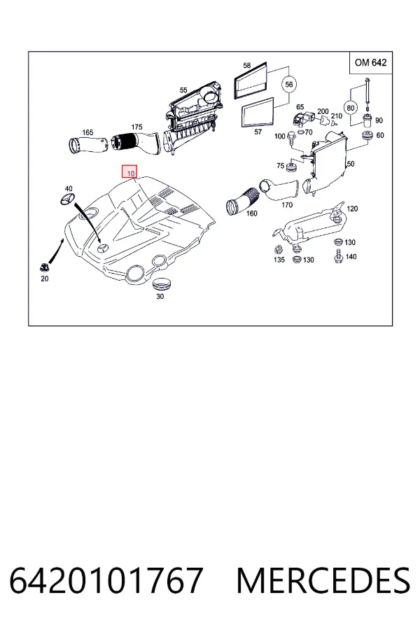 Tapa motor 6420101767 Mercedes