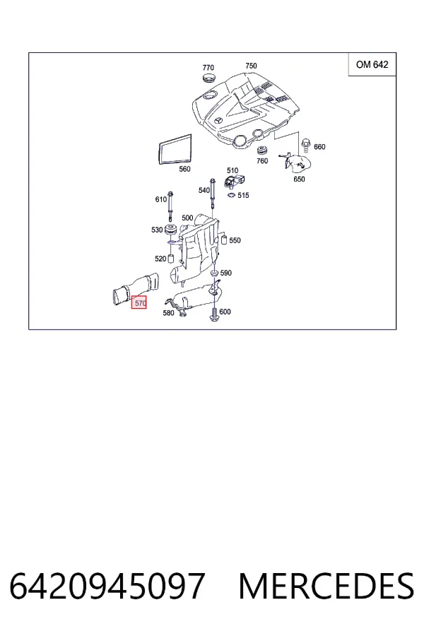 Tubo flexible de aspiración 6420945097 Mercedes