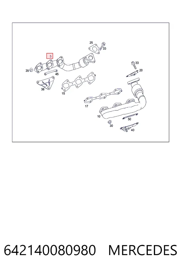 Colector de escape derecho 642140080980 Mercedes