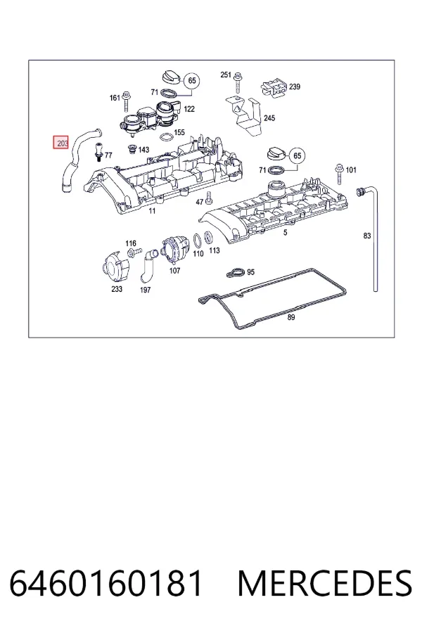 Tubo de ventilación del cárter 6460160181 Mercedes