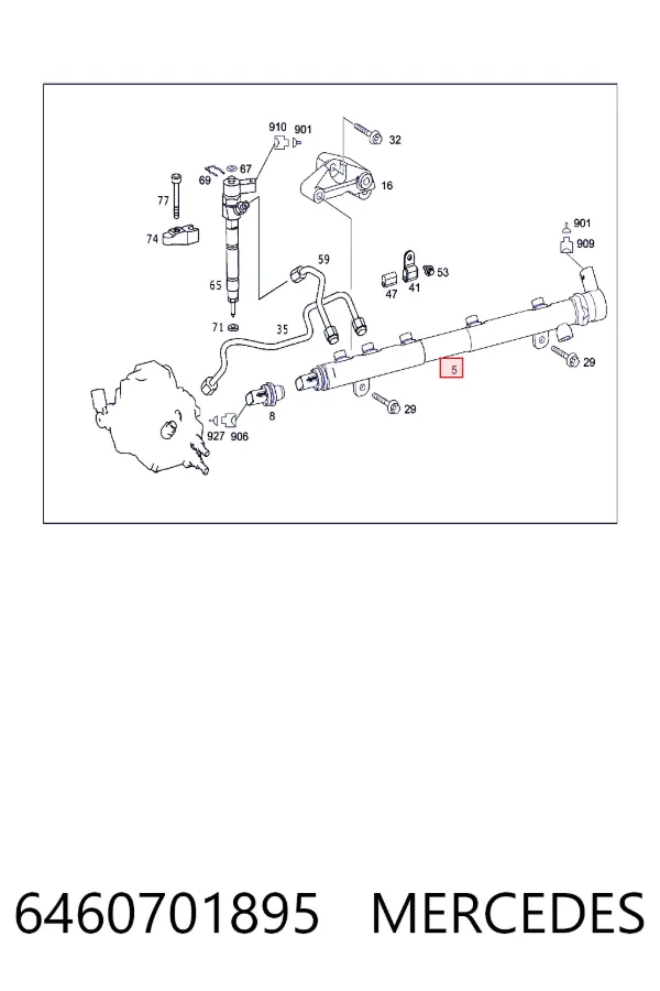 Rampa de combustible 6460701895 Mercedes