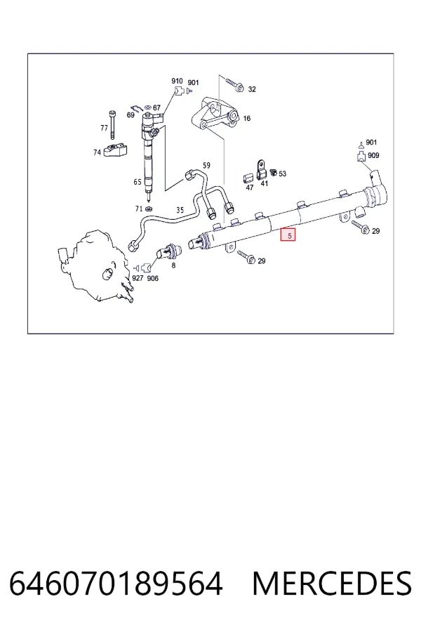 Rampa de combustible 646070189564 Mercedes