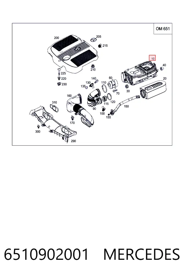 Caja del filtro de aire Mercedes ML/GLE W166