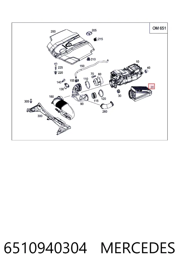 Filtro de aire 6510940304 Mercedes