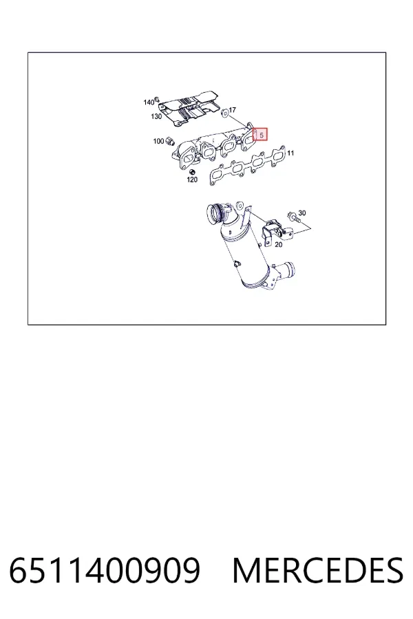 Colector de escape 6511400909 Mercedes