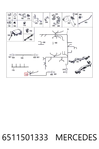 Cable de bujías de precalentamiento MERCEDES 6511501333