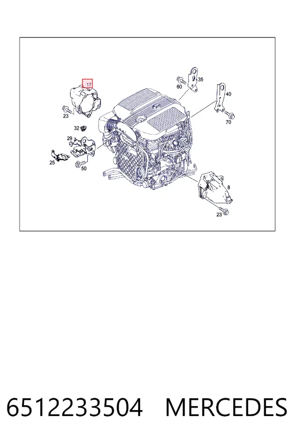 Soporte derecho del motor 6512233504 Mercedes