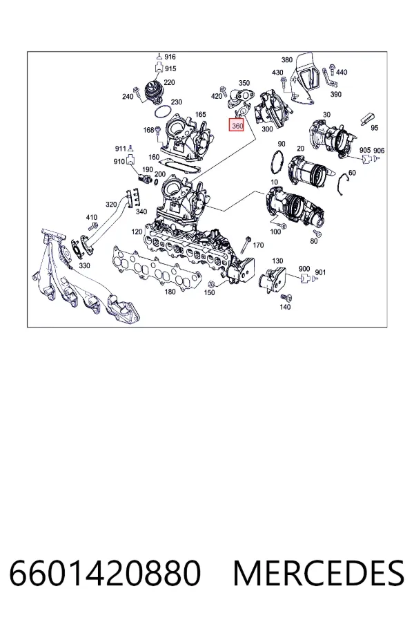 Junta de válvula EGR 6601420880 Mercedes