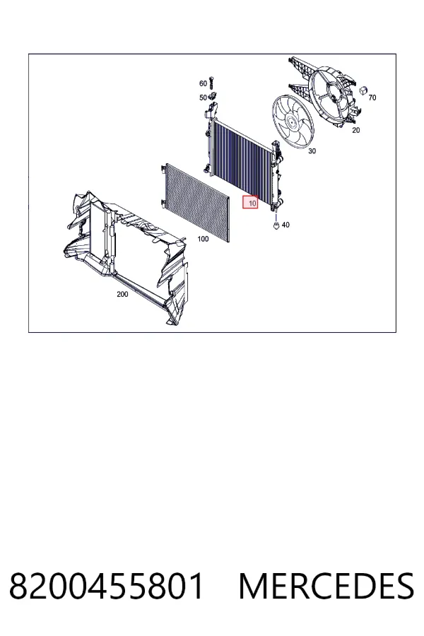 Radiador 8200455801 Mercedes
