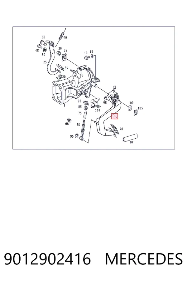 Pedal embrague 9012902416 Mercedes