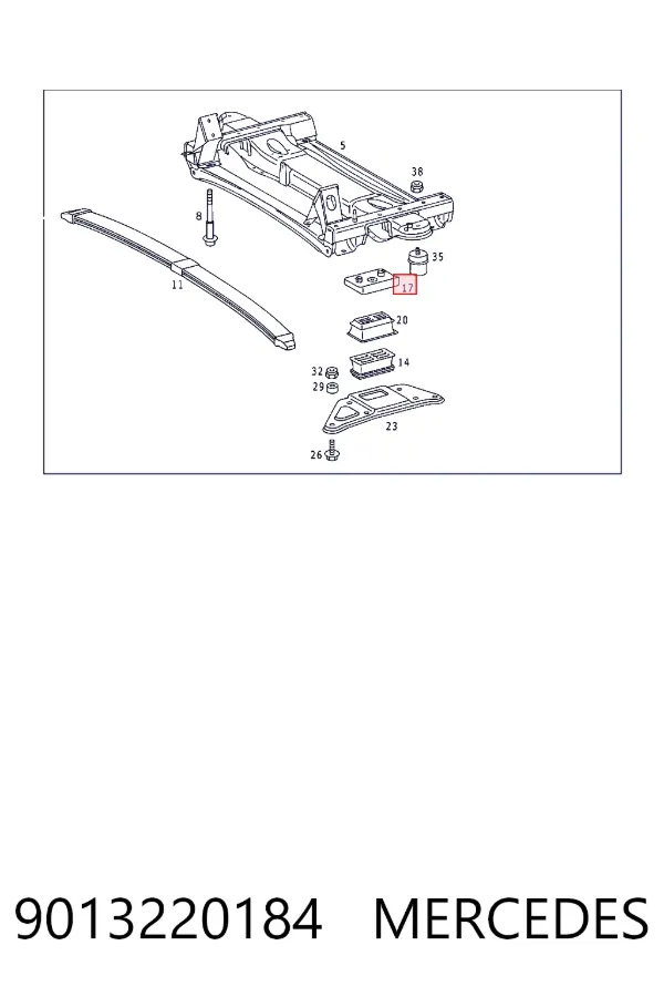 Tope de la ballesta delantera 9013220184 Mercedes