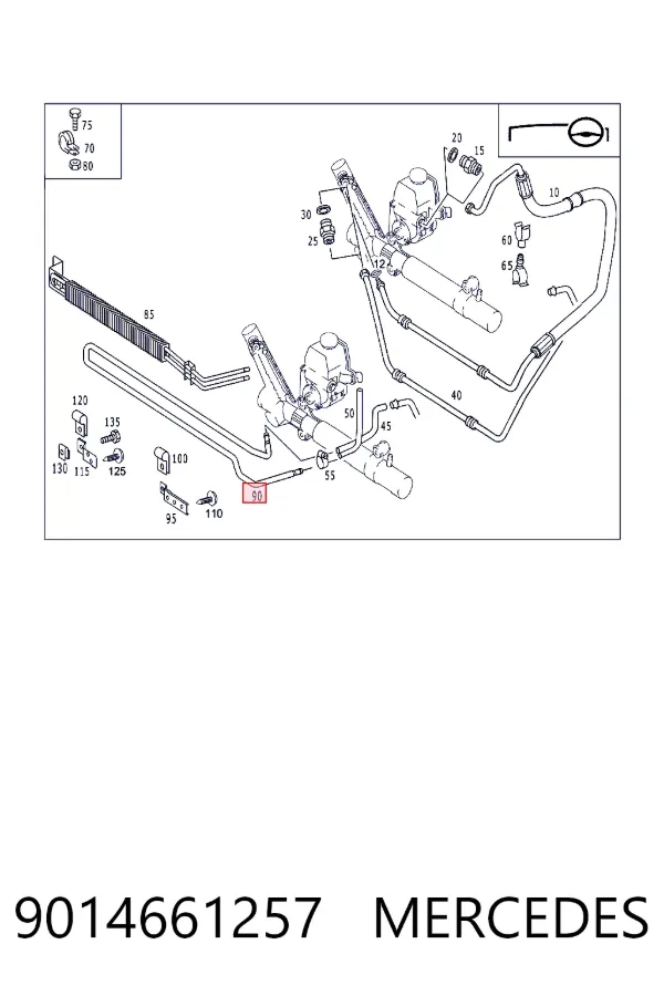 Radiador de dirección asistida 9014661257 Mercedes