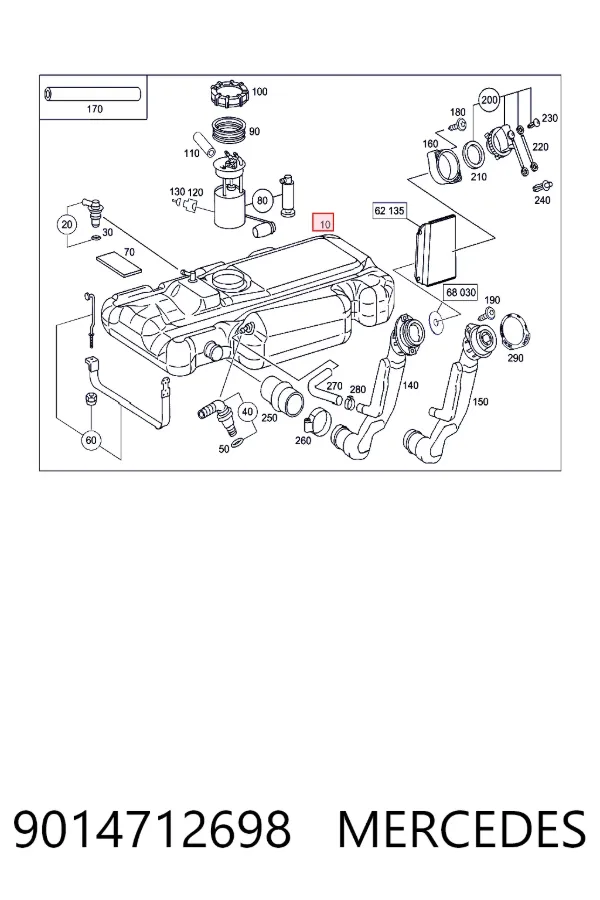 Depósito de gasolina 9014712698 Mercedes