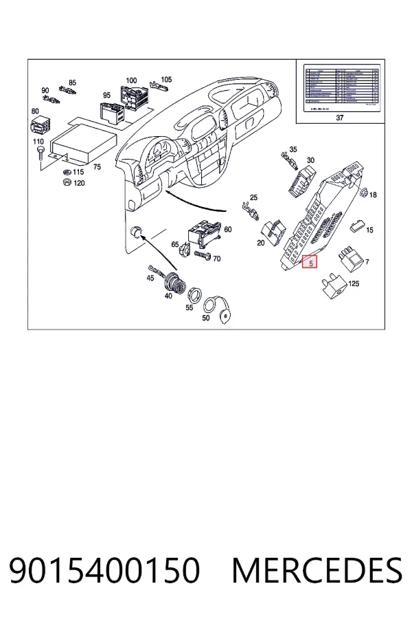 Caja de fusibles 9015400150 Mercedes