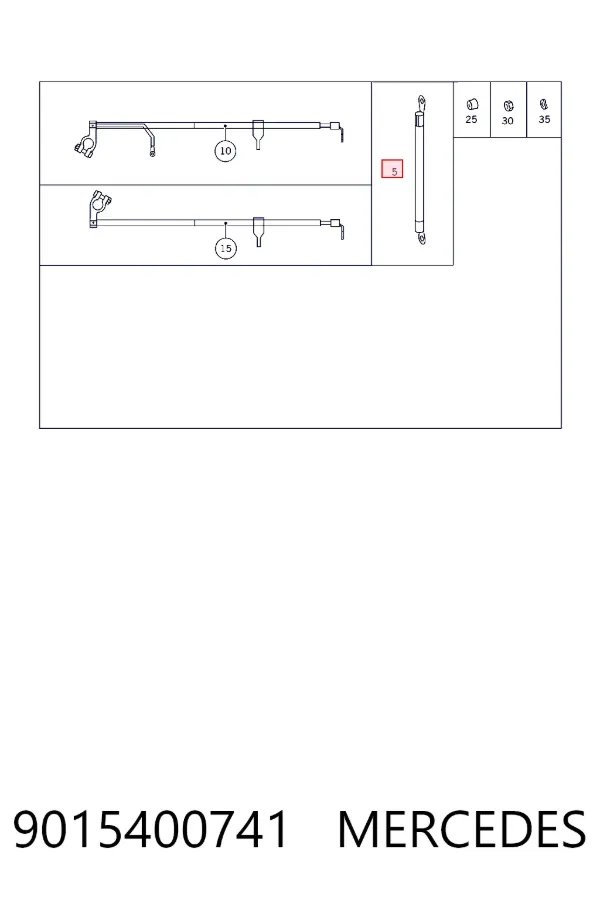 Cable de masa de batería 9015400741 Mercedes