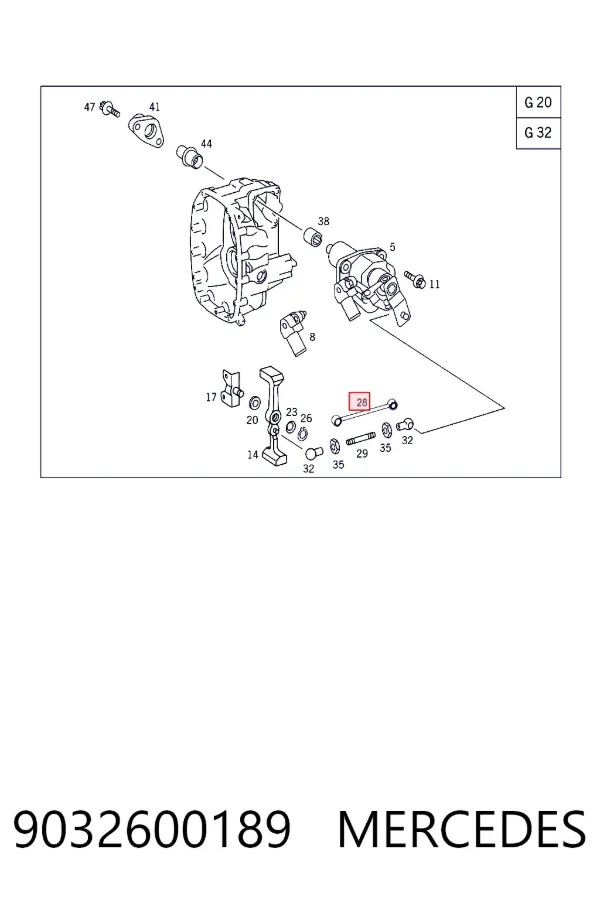Varilla selectora de la transmisión 9032600189 Mercedes
