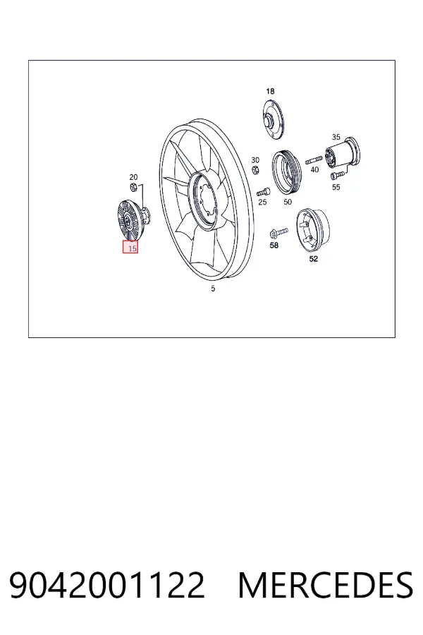 Embrague viscoso de ventilador 9042001122 Mercedes