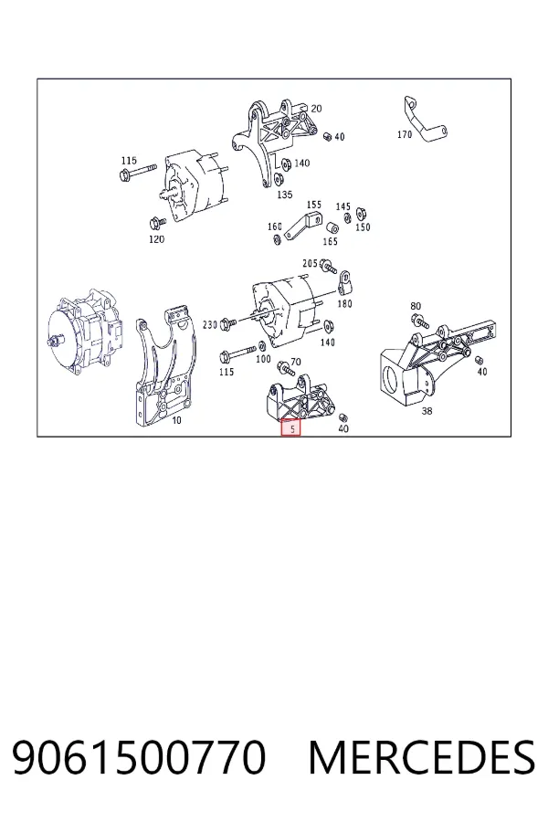 Soporte del alternador 9061500770 Mercedes