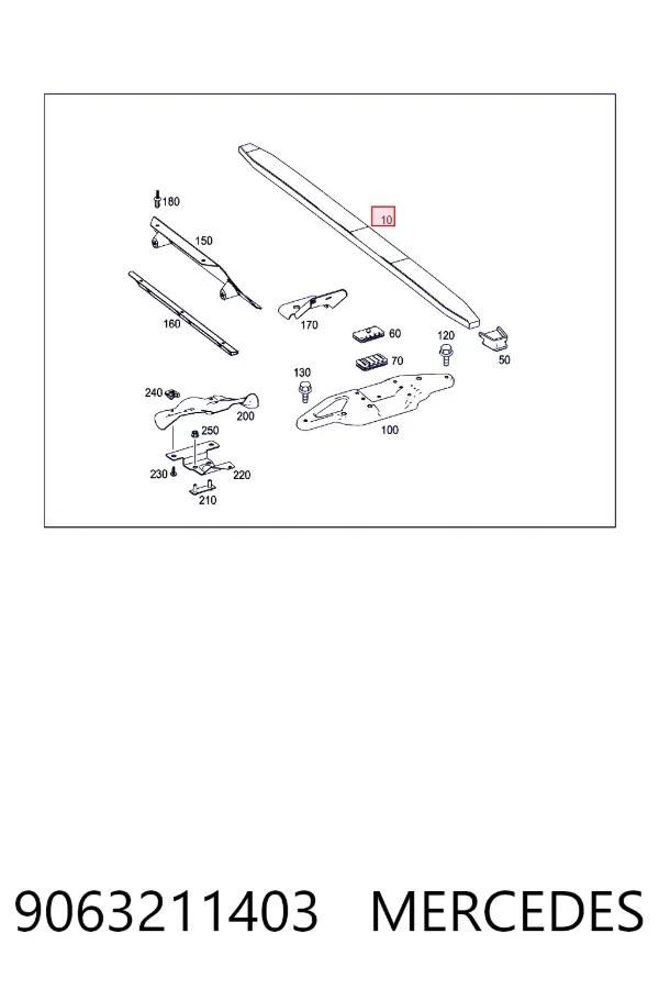 Ballesta de suspensión delantera 9063211403 Mercedes