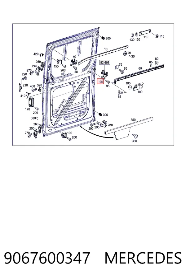 Rodillo central derecho de puerta corrediza 9067600347 Mercedes